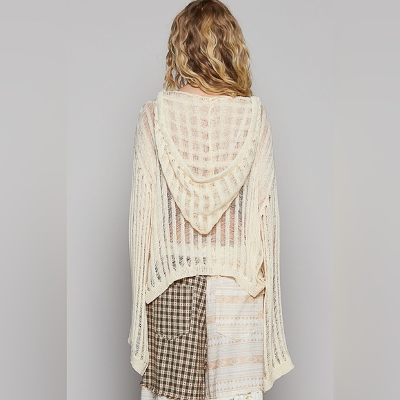 POL Cream and Yellow Knit Hoodie - Picture 6 of 7